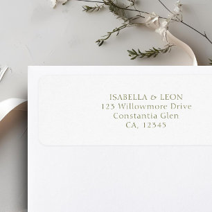 White Simple Wedding Return Address Label