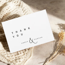 White | Simple Wedding Thank You Card