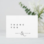 White | Simple Wedding Thank You Card<br><div class="desc">This simple wedding thank you card is a sweet way to show appreciation for all the love and support. Featuring a thin script ampersand sign highlighted on a ecru background. A pre-written message is included on the back side.</div>