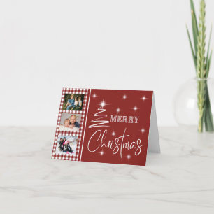White Simplistic Merry Christmas Tree  Card