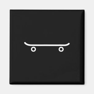 White Skateboard Skateboarding Patineta Magnet