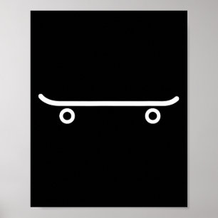 White Skateboard Skateboarding Patineta Poster