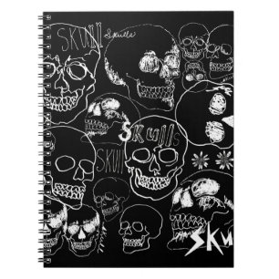 White Sketchbook Skulls Notebook