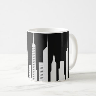 White skies with black background coffee mug