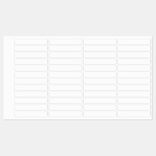 White Skinny Rectangle Waterproof Labels