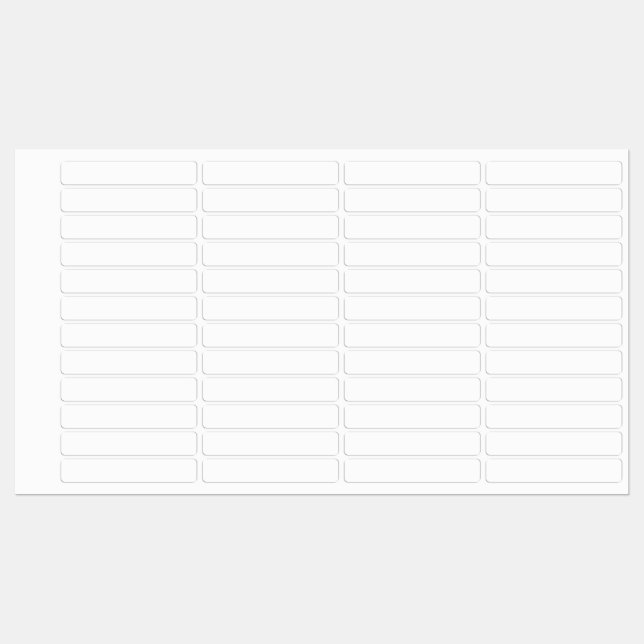 White Skinny Rectangle Waterproof Labels (Sheet)
