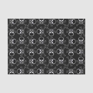 White Skull and Crossbones graphic Pattern Tissue Paper
