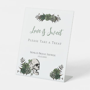 White Skull Roses Irish Bridal Shower Favours Sign