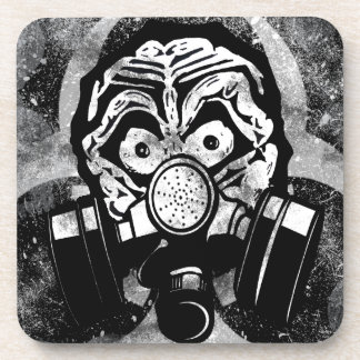 White Skull /w Gas Mask Coaster