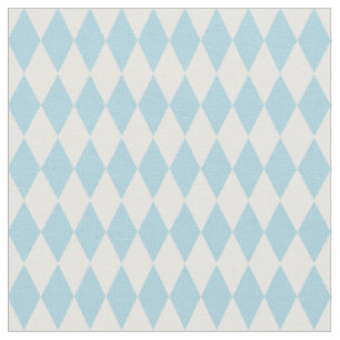 White & Sky Blue Harlequin Diamonds Fabric
