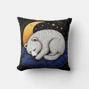 ☁️🐻 White Sleeping Bear Cloud Cosy Decor Gift ✨ Cushion
