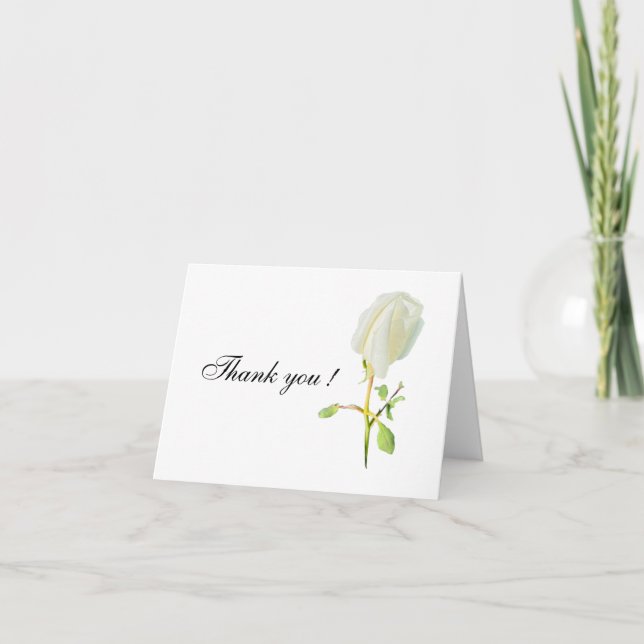 White Small, 4" x 5.6" Folded Thank You Card (Front)
