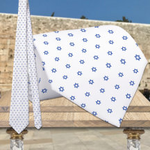 White & Small Blue Star Of David Wedding