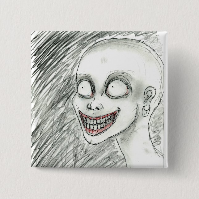 White Smile   15 Cm Square Badge (Front)