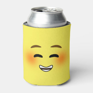White Smiling Emoji Can Cooler