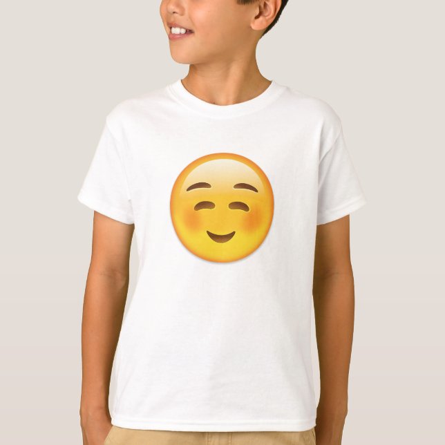 White Smiling Face Emoji T-Shirt (Front)