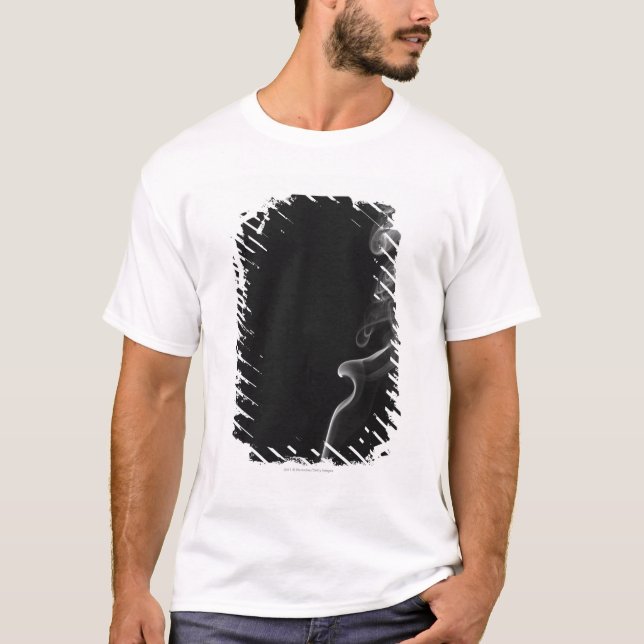 White Smoke Against A Black Background T-Shirt (Front)