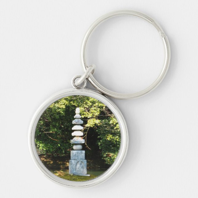 White Snake Pagoda / Hakuja No Tsuka Key Ring (Front)