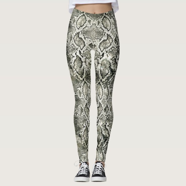 White Snake print Leggings (Front)