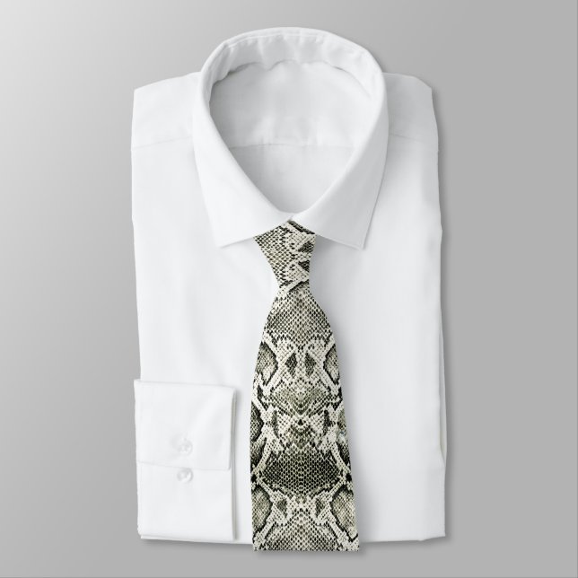 White Snake print Tie (Tied)