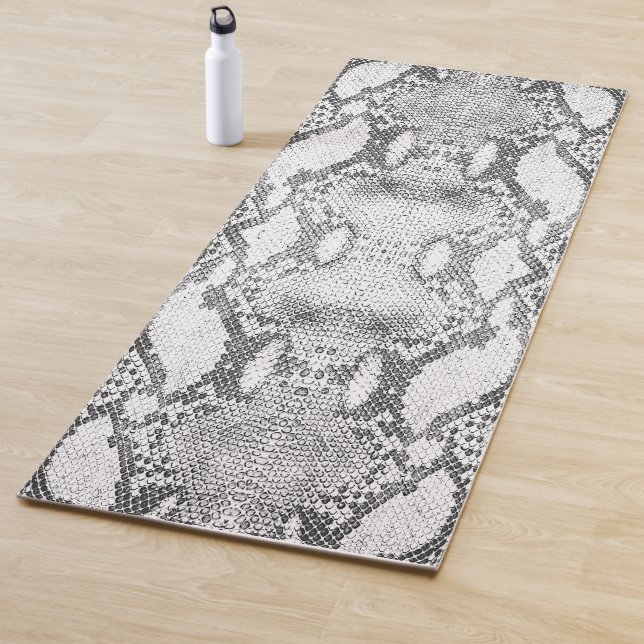 White Snake Skin Print Yoga Mat (In Situ)
