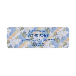 WHITE SNAPDRAGONS RETURN ADDRESS LABEL