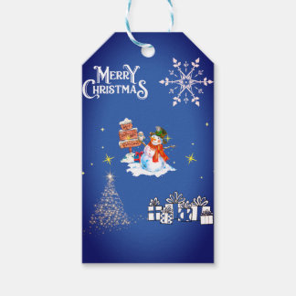 White snow Christmas Gift Tags