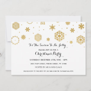 White Snow Christmas Party Xmas Holidays Invite