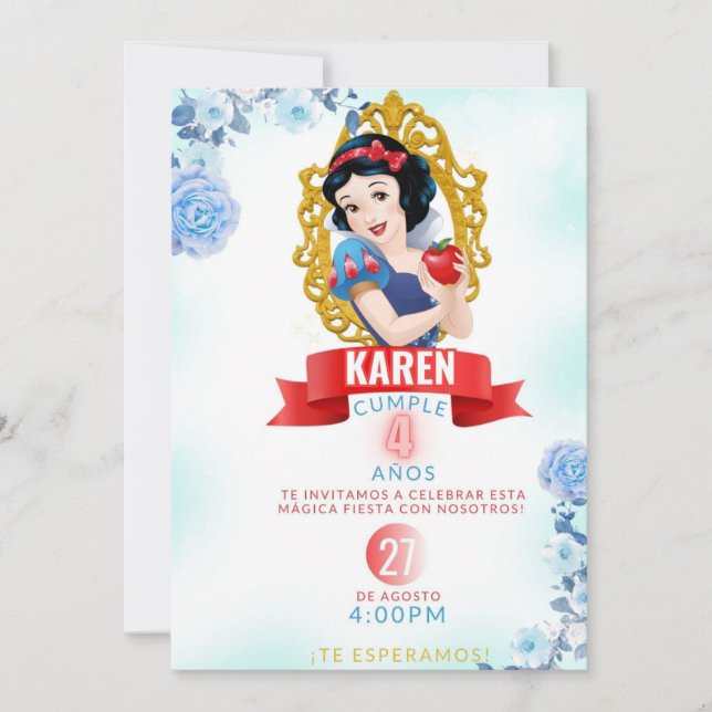 White Snow Digital Targeta Invitation (Front)