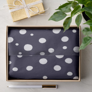 White Snow Dot Pattern Satin Tissue Paper