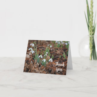 White Snow Drop Celebration Thank You Card