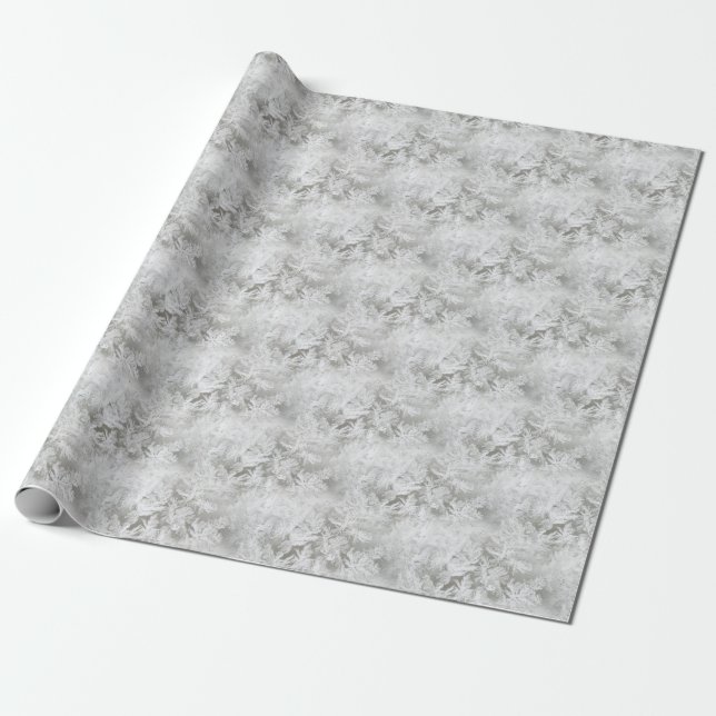 White Snow Frost Wrapping Paper (Unrolled)
