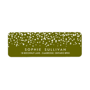 White Snow   Green Holiday Address Label Return Address Label