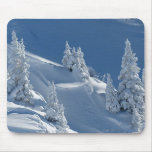 White snow landscape mouse pad