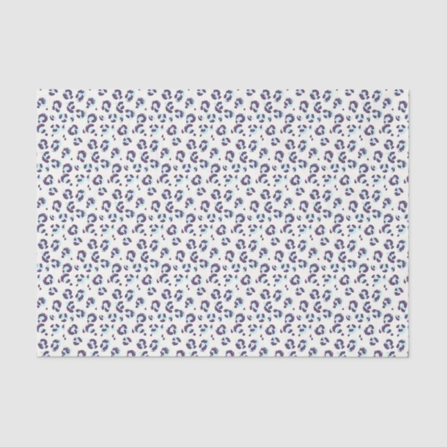 White Snow Leopard Animal Print Tissue Paper (Front)