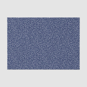 White Snow on Navy Blue Christmas Tissue Paper