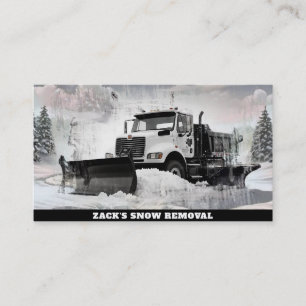 *~* White Snow Removal Snow Plough Truck AP74 Business Card