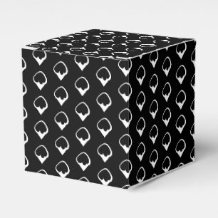 White snow snowflakes black gift favour box