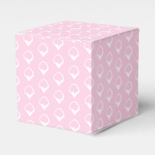 White snow snowflakes light pink gift favour box