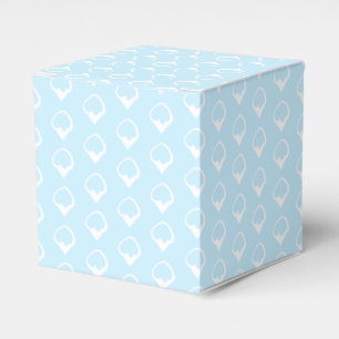 White snow snowflakes pale light blue gift favour box