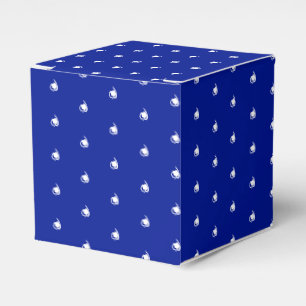 White snow snowflakes pattern cobalt blue gift favour box