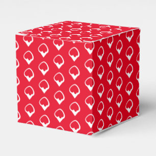 White snow snowflakes red gift favour box