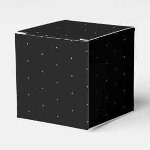 White snow snowflakes tiny small dots black gift favour box