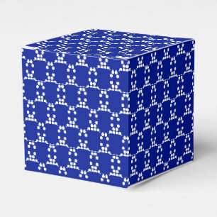White snow star snowflakes dots pattern blue gift favour box