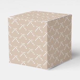 White snow star snowflakes pattern beige gift favour box