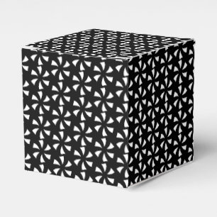 White snow star snowflakes pattern black gift favour box