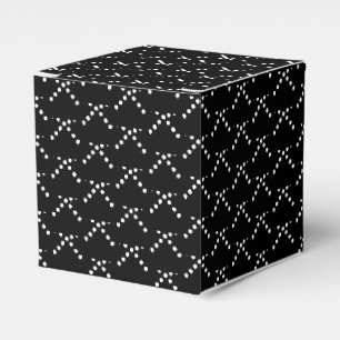 White snow star snowflakes pattern black gift favour box