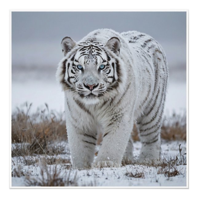 White Snow Tiger Photo Print (Front)