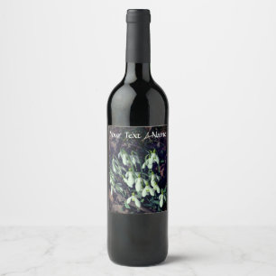 White Snowdrops Flowers of Spring Custom Wine Label