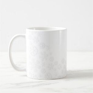White Snowflake Background Coffee Mug